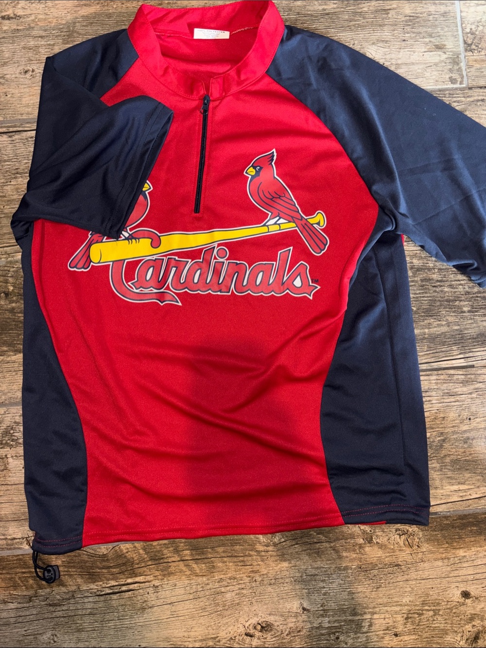 St. Louis Cardinals Red & Navy Men's Short Sleeve Jersey Top